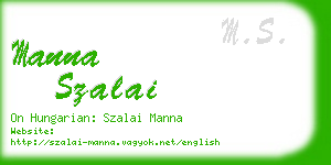 manna szalai business card